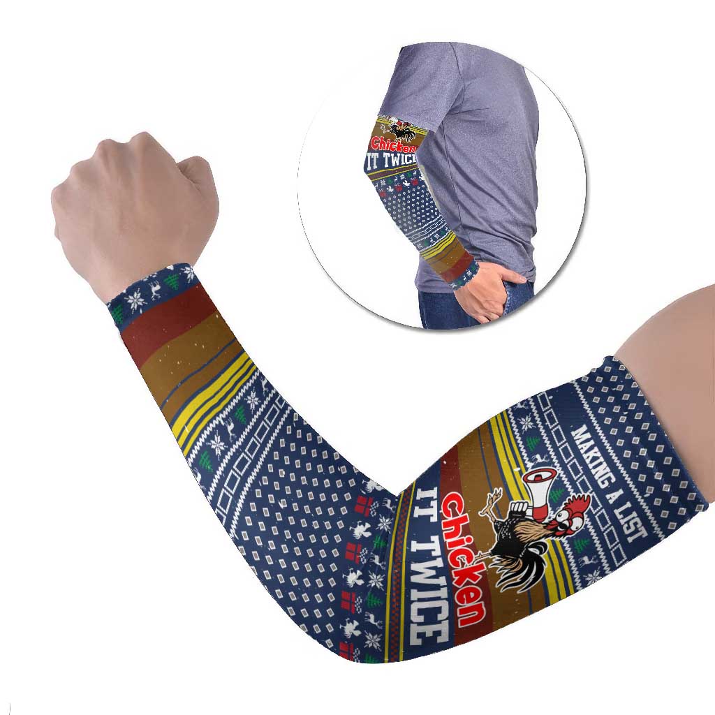 Chicken It Twice Christmas Arm Sleeves Xmas Holiday Patterns - Wonder Print Shop