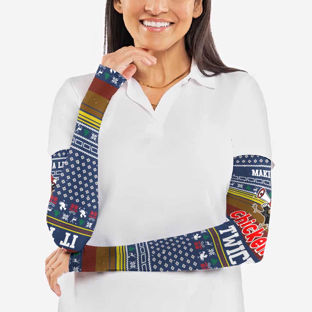 Chicken It Twice Christmas Arm Sleeves Xmas Holiday Patterns - Wonder Print Shop