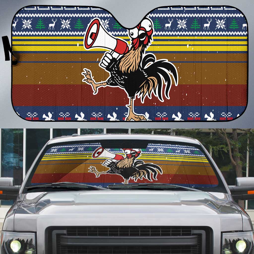 Chicken It Twice Christmas Auto Sun Shade Xmas Holiday Patterns - Wonder Print Shop