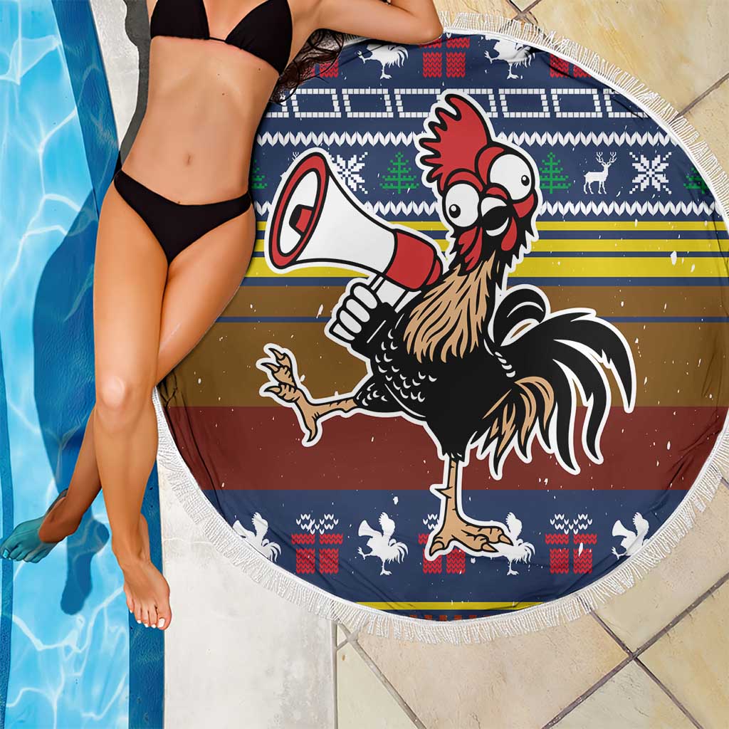 Chicken It Twice Christmas Beach Blanket Xmas Holiday Patterns - Wonder Print Shop