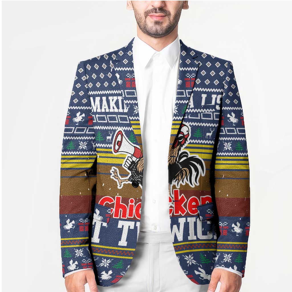 Chicken It Twice Christmas Blazer Xmas Holiday Patterns - Wonder Print Shop