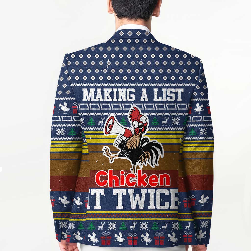 Chicken It Twice Christmas Blazer Xmas Holiday Patterns - Wonder Print Shop