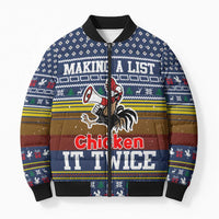 Chicken It Twice Christmas Bomber Puffer Jacket Xmas Holiday Patterns - Wonder Print Shop