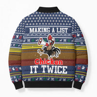 Chicken It Twice Christmas Bomber Puffer Jacket Xmas Holiday Patterns - Wonder Print Shop