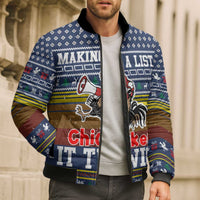Chicken It Twice Christmas Bomber Puffer Jacket Xmas Holiday Patterns - Wonder Print Shop