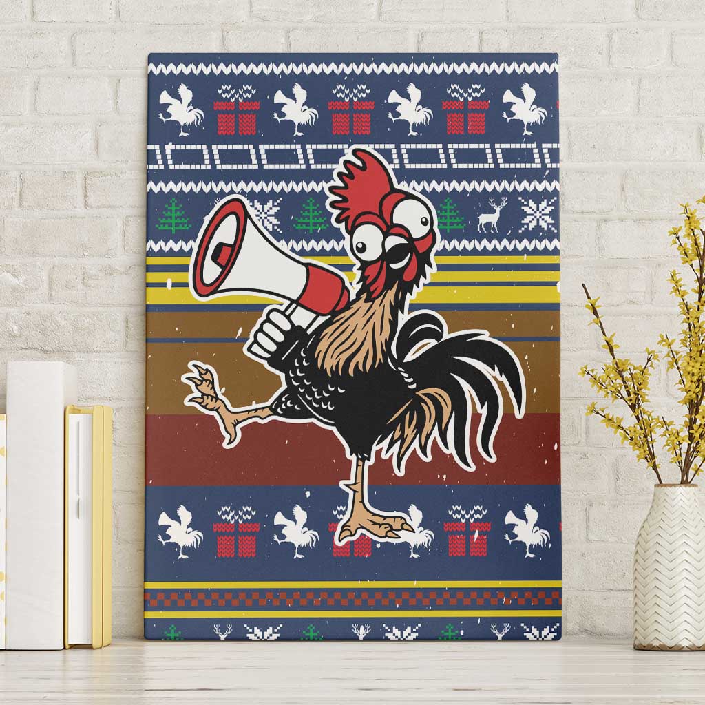 Chicken It Twice Christmas Canvas Wall Art Xmas Holiday Patterns - Wonder Print Shop