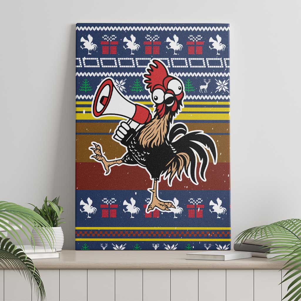 Chicken It Twice Christmas Canvas Wall Art Xmas Holiday Patterns - Wonder Print Shop
