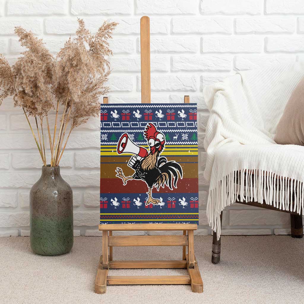 Chicken It Twice Christmas Canvas Wall Art Xmas Holiday Patterns - Wonder Print Shop