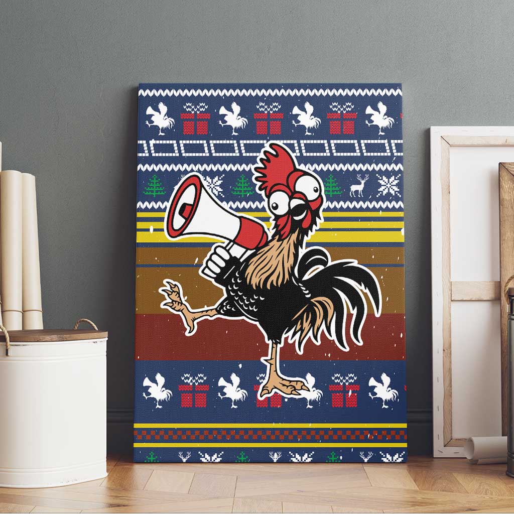Chicken It Twice Christmas Canvas Wall Art Xmas Holiday Patterns - Wonder Print Shop