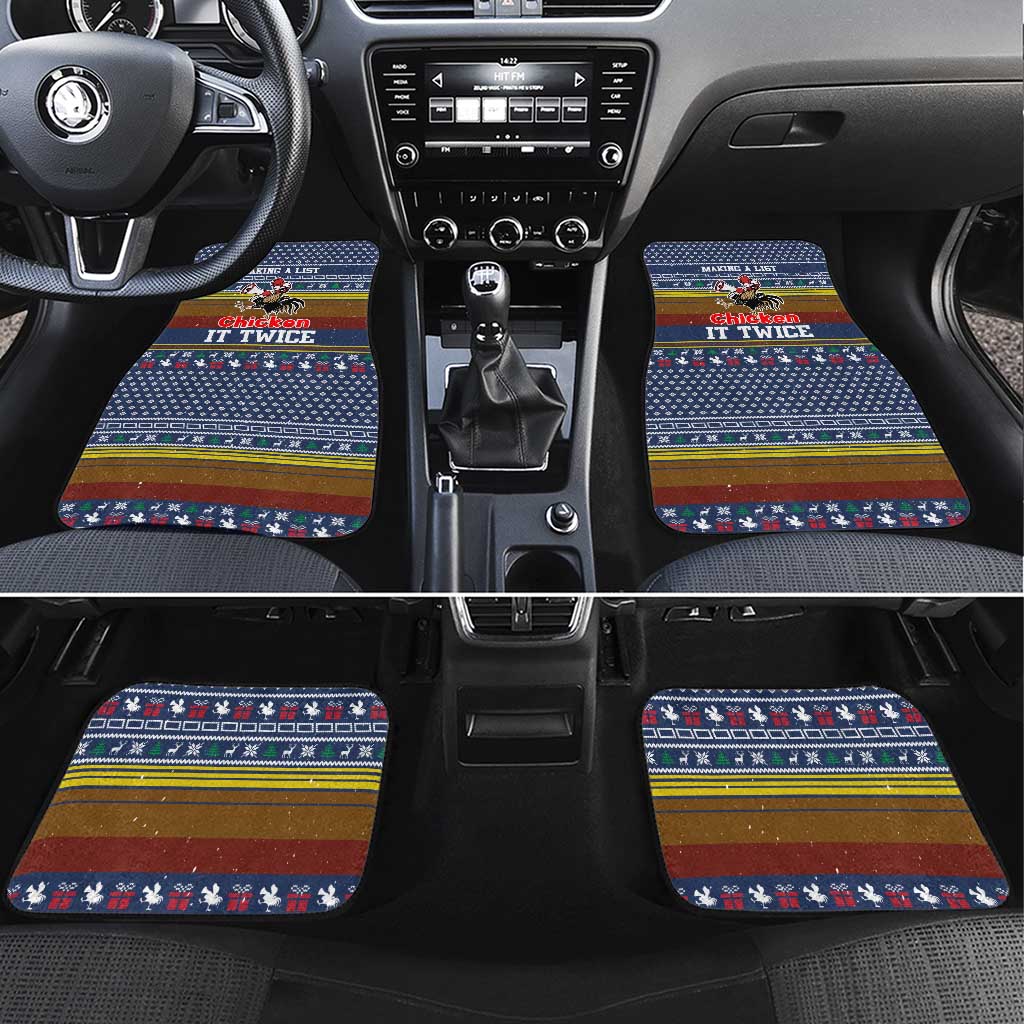 Chicken It Twice Christmas Car Mats Xmas Holiday Patterns - Wonder Print Shop