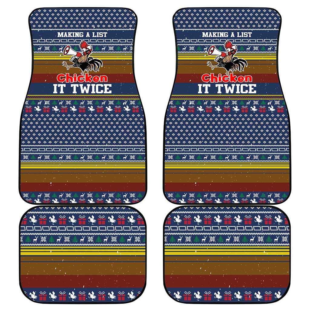 Chicken It Twice Christmas Car Mats Xmas Holiday Patterns - Wonder Print Shop