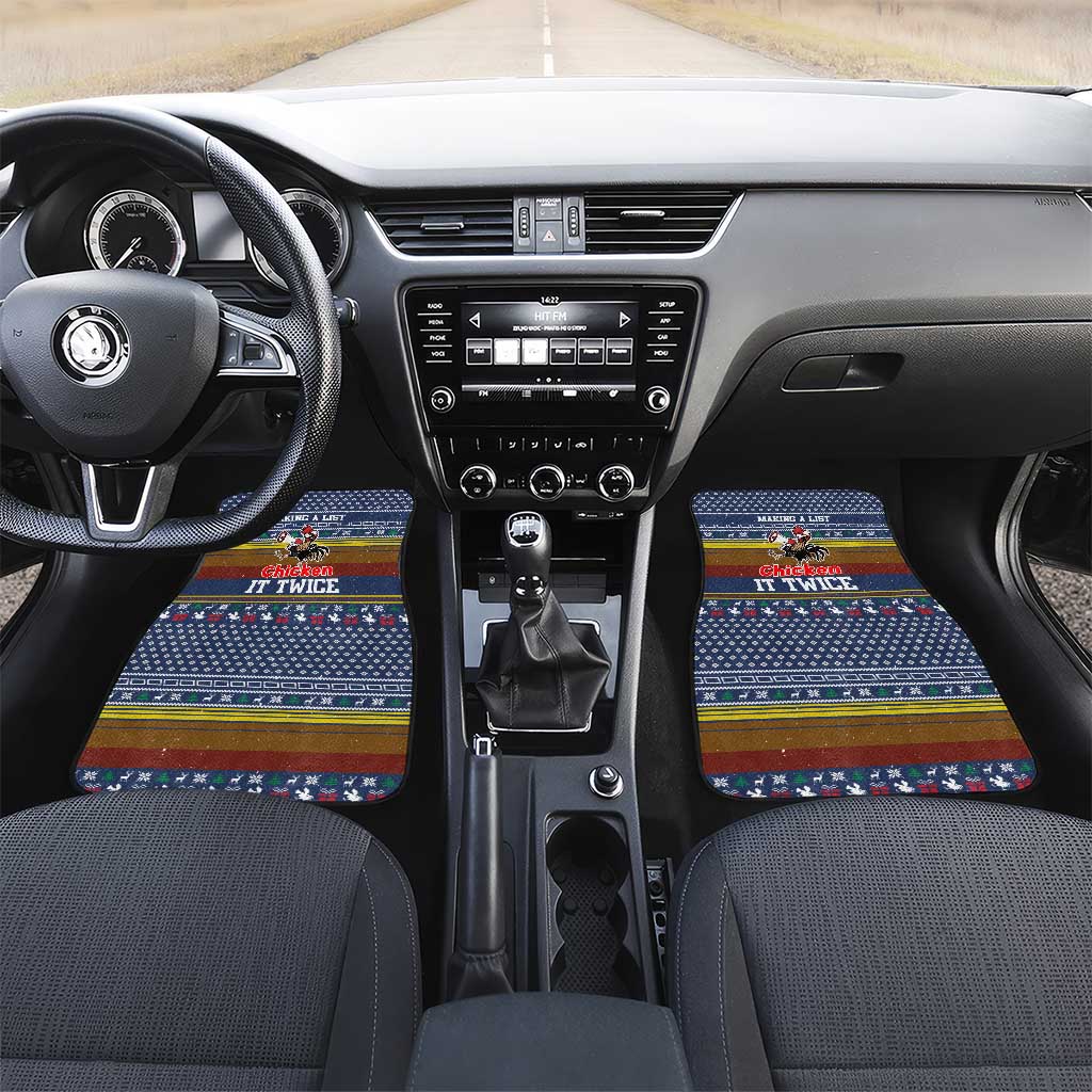 Chicken It Twice Christmas Car Mats Xmas Holiday Patterns - Wonder Print Shop