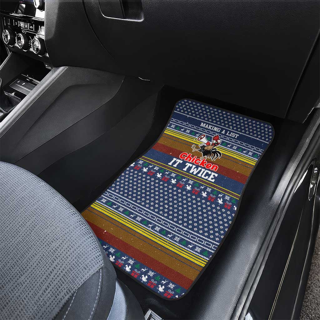 Chicken It Twice Christmas Car Mats Xmas Holiday Patterns - Wonder Print Shop