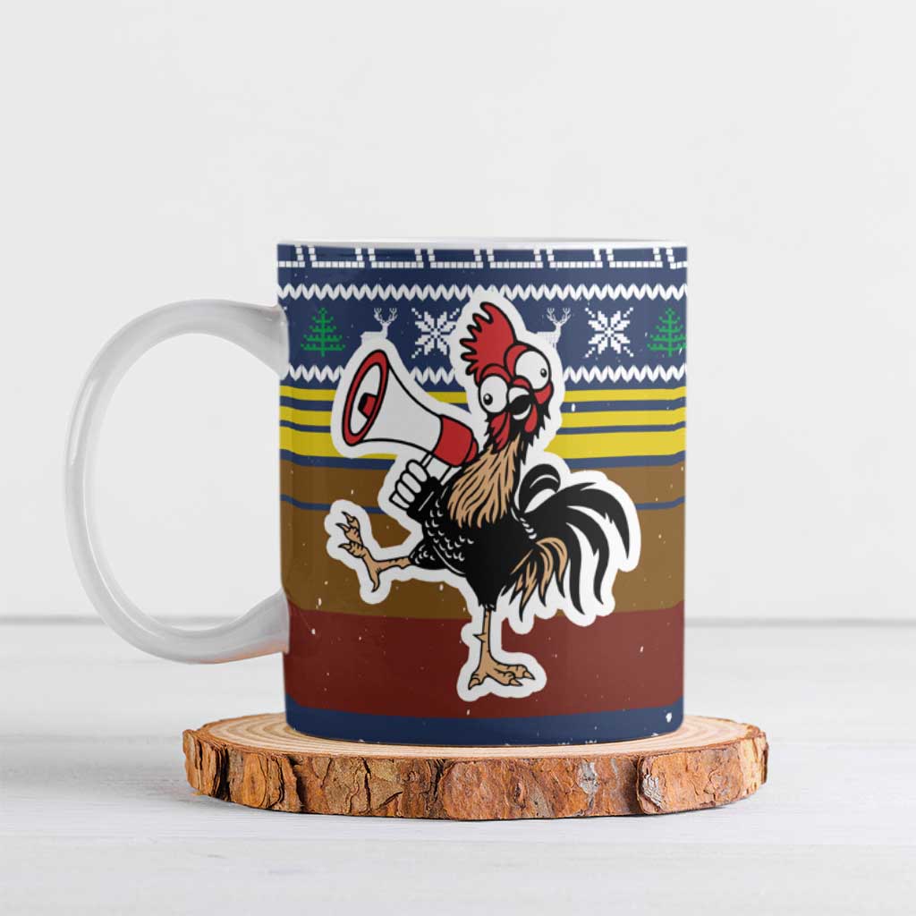 Chicken It Twice Christmas Ceramic Mug Xmas Holiday Patterns - Wonder Print Shop