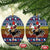 Chicken It Twice Christmas Ceramic Ornament Xmas Holiday Patterns - Wonder Print Shop