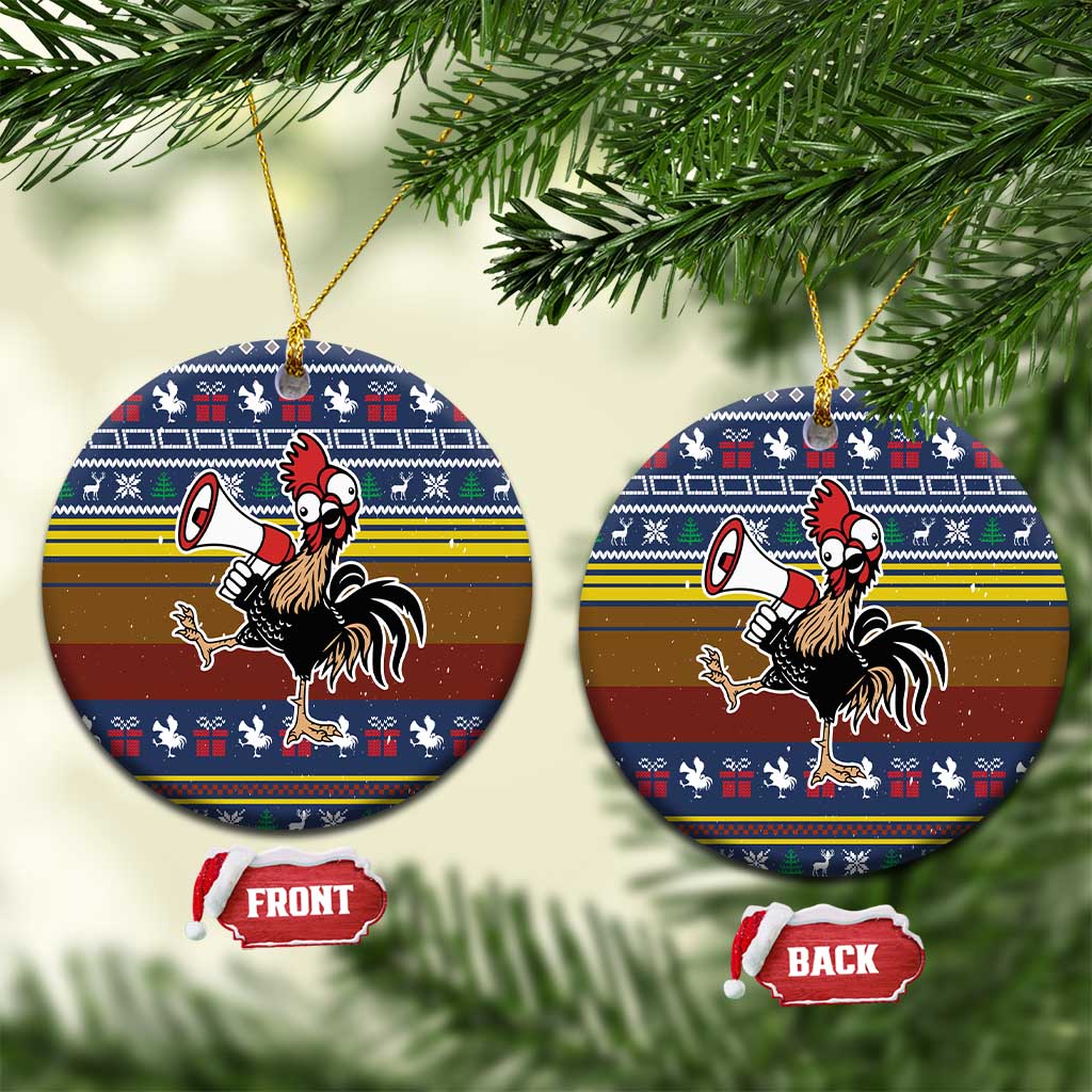 Chicken It Twice Christmas Ceramic Ornament Xmas Holiday Patterns - Wonder Print Shop