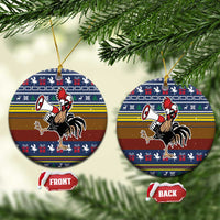 Chicken It Twice Christmas Ceramic Ornament Xmas Holiday Patterns - Wonder Print Shop