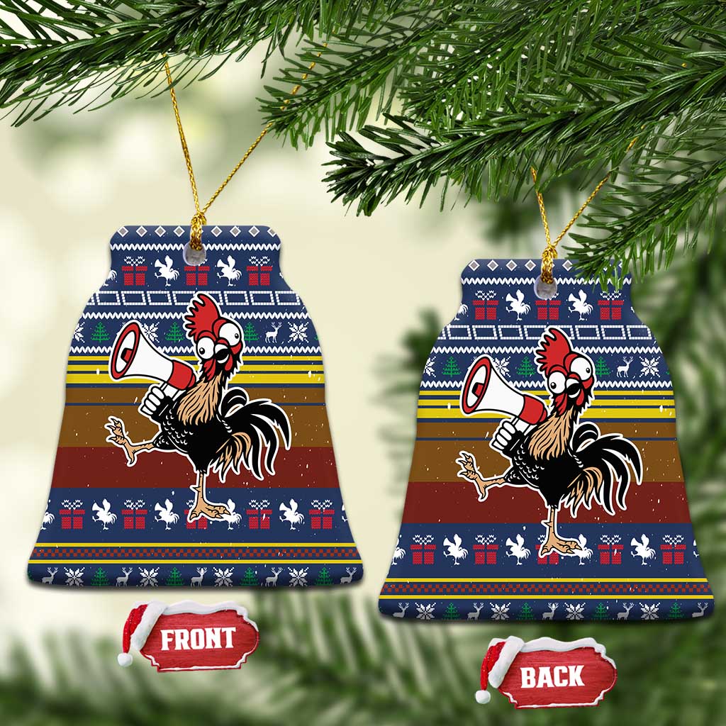 Chicken It Twice Christmas Ceramic Ornament Xmas Holiday Patterns - Wonder Print Shop