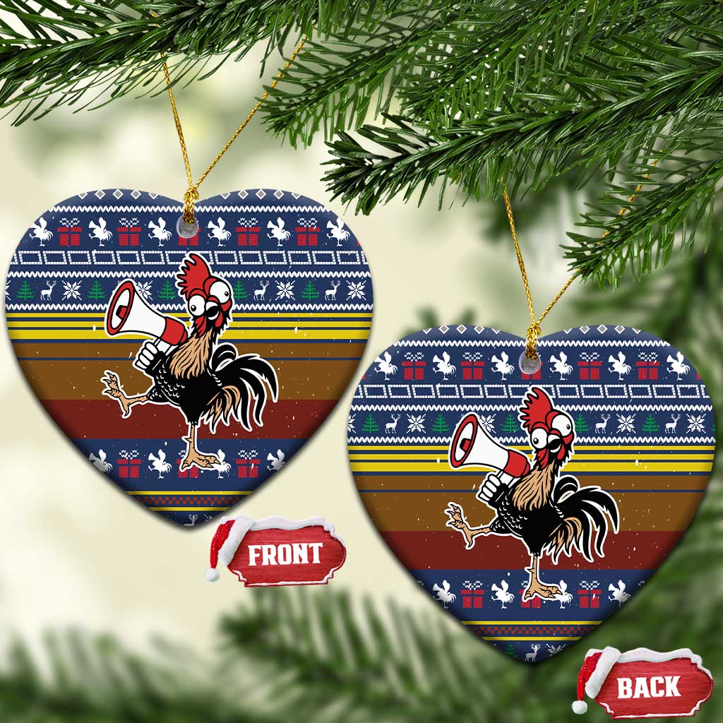 Chicken It Twice Christmas Ceramic Ornament Xmas Holiday Patterns - Wonder Print Shop