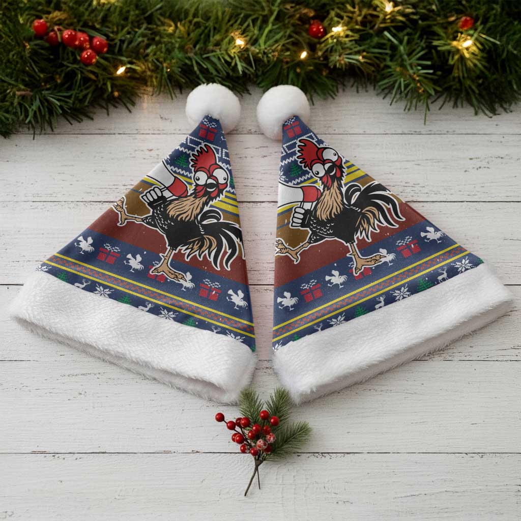 Chicken It Twice Christmas Santa Hat Xmas Holiday Patterns - Wonder Print Shop