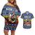 Chicken It Twice Christmas Couples Matching Off Shoulder Short Dress and Hawaiian Shirt Xmas Holiday Patterns - Wonder Print Shop