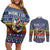 Chicken It Twice Christmas Couples Matching Off Shoulder Short Dress and Long Sleeve Button Shirt Xmas Holiday Patterns - Wonder Print Shop