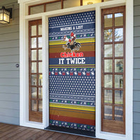 Chicken It Twice Christmas Door Cover Xmas Holiday Patterns - Wonder Print Shop
