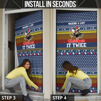 Chicken It Twice Christmas Door Cover Xmas Holiday Patterns - Wonder Print Shop