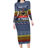 Chicken It Twice Christmas Family Matching Long Sleeve Bodycon Dress and Hawaiian Shirt Xmas Holiday Patterns - Wonder Print Shop
