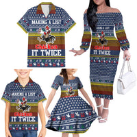 Chicken It Twice Christmas Family Matching Off The Shoulder Long Sleeve Dress and Hawaiian Shirt Xmas Holiday Patterns - Wonder Print Shop