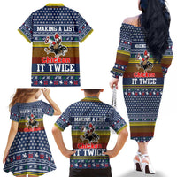 Chicken It Twice Christmas Family Matching Off The Shoulder Long Sleeve Dress and Hawaiian Shirt Xmas Holiday Patterns - Wonder Print Shop