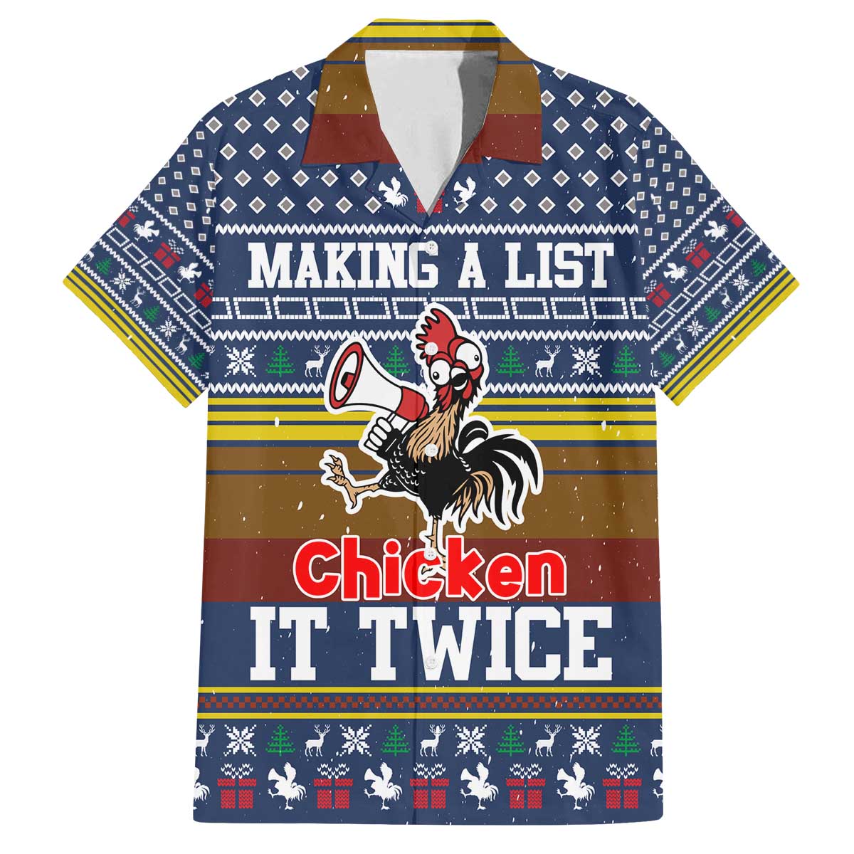 Chicken It Twice Christmas Family Matching Off The Shoulder Long Sleeve Dress and Hawaiian Shirt Xmas Holiday Patterns - Wonder Print Shop