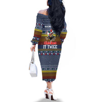 Chicken It Twice Christmas Family Matching Off The Shoulder Long Sleeve Dress and Hawaiian Shirt Xmas Holiday Patterns - Wonder Print Shop