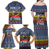 Chicken It Twice Christmas Family Matching Off Shoulder Maxi Dress and Hawaiian Shirt Xmas Holiday Patterns - Wonder Print Shop