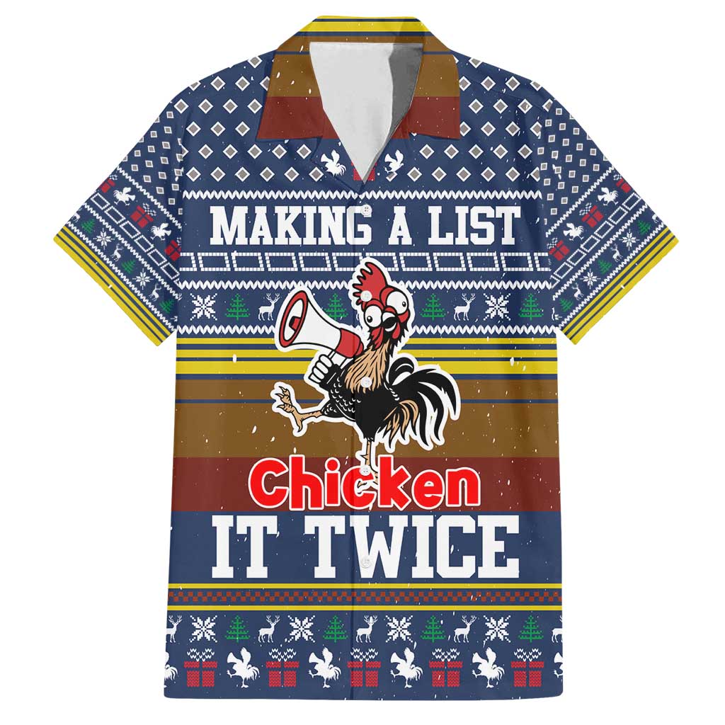 Chicken It Twice Christmas Family Matching Off Shoulder Maxi Dress and Hawaiian Shirt Xmas Holiday Patterns - Wonder Print Shop