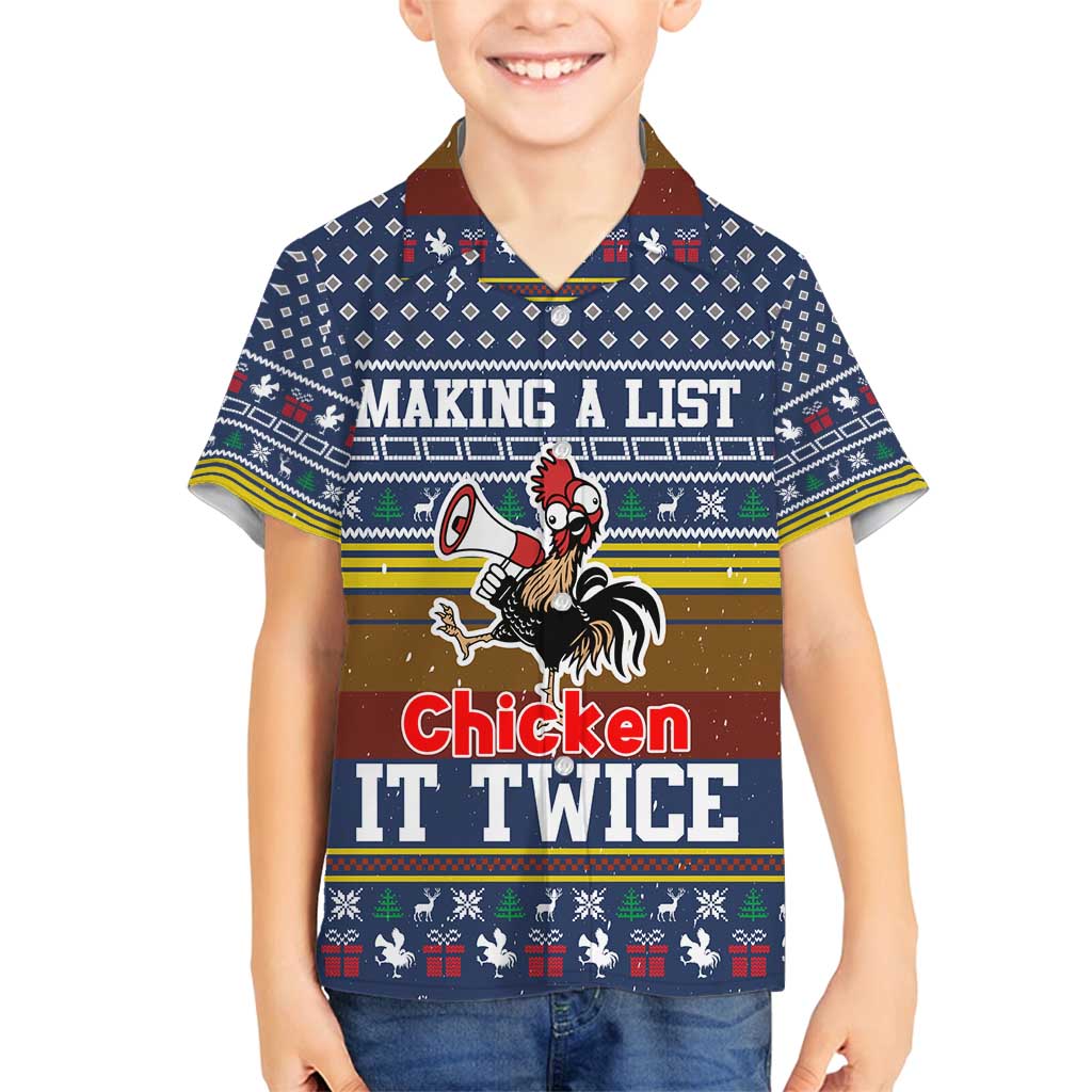 Chicken It Twice Christmas Family Matching Off Shoulder Maxi Dress and Hawaiian Shirt Xmas Holiday Patterns - Wonder Print Shop