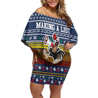 Chicken It Twice Christmas Family Matching Off Shoulder Short Dress and Hawaiian Shirt Xmas Holiday Patterns - Wonder Print Shop