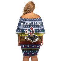 Chicken It Twice Christmas Family Matching Off Shoulder Short Dress and Hawaiian Shirt Xmas Holiday Patterns - Wonder Print Shop