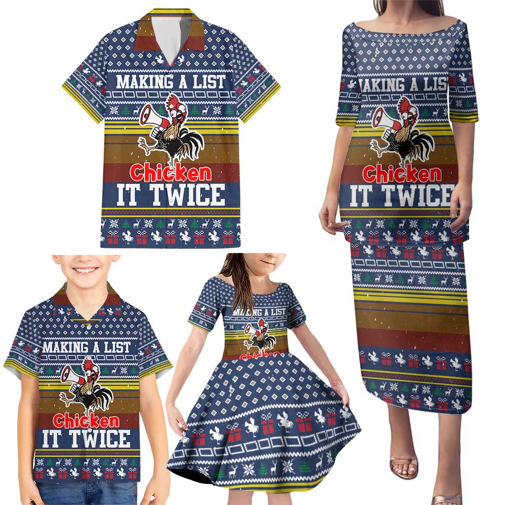 Chicken It Twice Christmas Family Matching Puletasi and Hawaiian Shirt Xmas Holiday Patterns - Wonder Print Shop
