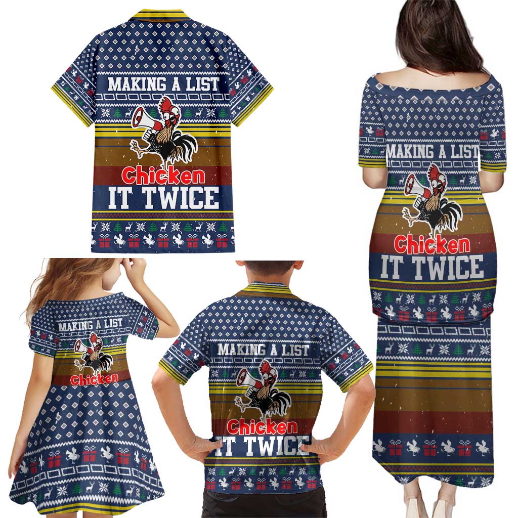Chicken It Twice Christmas Family Matching Puletasi and Hawaiian Shirt Xmas Holiday Patterns - Wonder Print Shop
