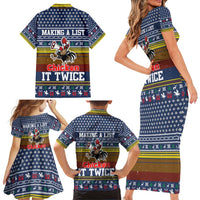 Chicken It Twice Christmas Family Matching Short Sleeve Bodycon Dress and Hawaiian Shirt Xmas Holiday Patterns - Wonder Print Shop