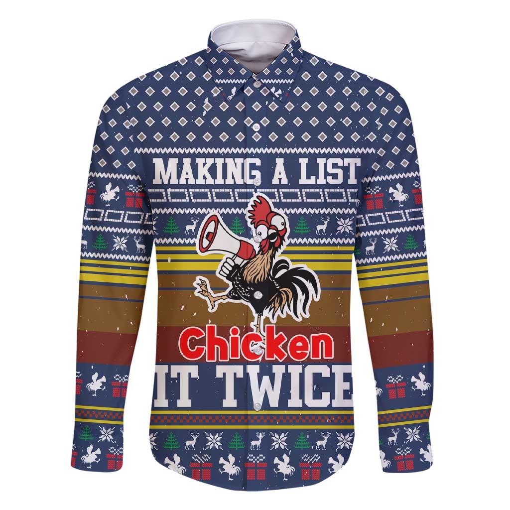 Chicken It Twice Christmas Family Matching Short Sleeve Bodycon Dress and Hawaiian Shirt Xmas Holiday Patterns - Wonder Print Shop