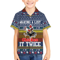 Chicken It Twice Christmas Family Matching Short Sleeve Bodycon Dress and Hawaiian Shirt Xmas Holiday Patterns - Wonder Print Shop