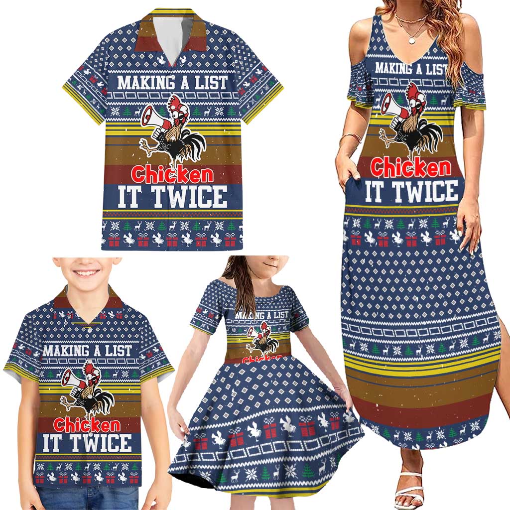 Chicken It Twice Christmas Family Matching Summer Maxi Dress and Hawaiian Shirt Xmas Holiday Patterns - Wonder Print Shop