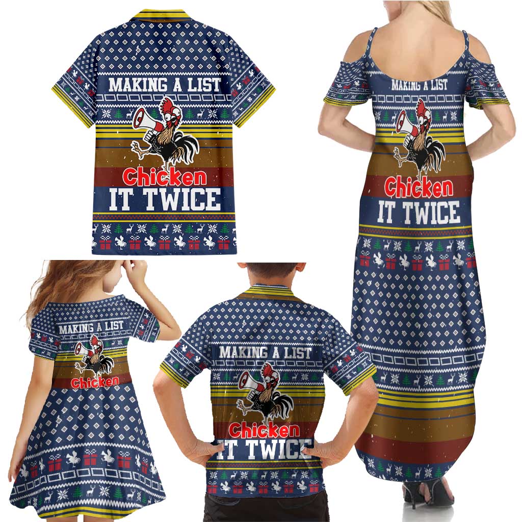 Chicken It Twice Christmas Family Matching Summer Maxi Dress and Hawaiian Shirt Xmas Holiday Patterns - Wonder Print Shop