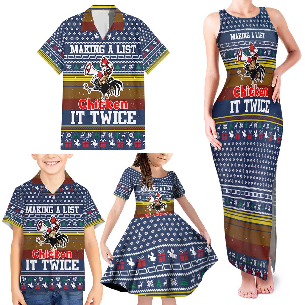 Chicken It Twice Christmas Family Matching Tank Maxi Dress and Hawaiian Shirt Xmas Holiday Patterns - Wonder Print Shop