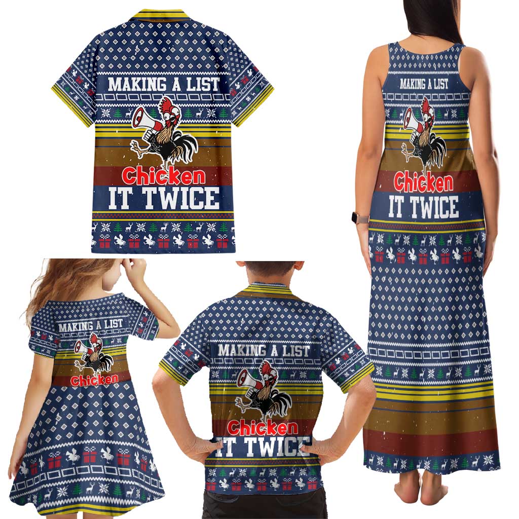 Chicken It Twice Christmas Family Matching Tank Maxi Dress and Hawaiian Shirt Xmas Holiday Patterns - Wonder Print Shop