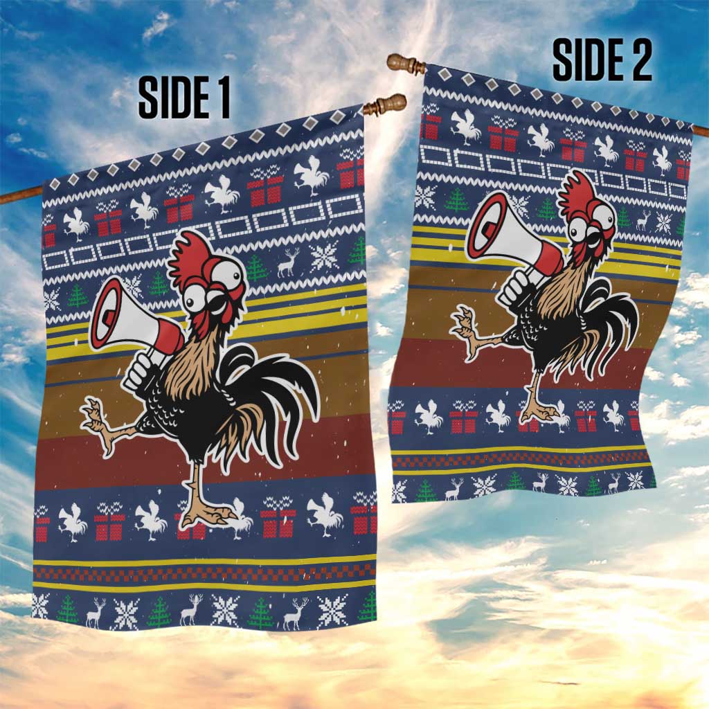 Chicken It Twice Christmas Garden Flag Xmas Holiday Patterns - Wonder Print Shop