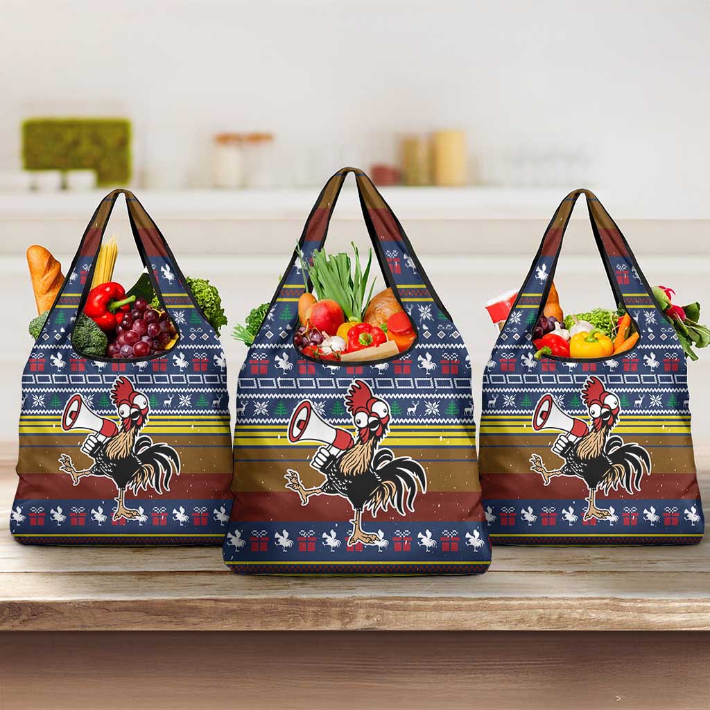 Chicken It Twice Christmas Grocery Bag Xmas Holiday Patterns - Wonder Print Shop