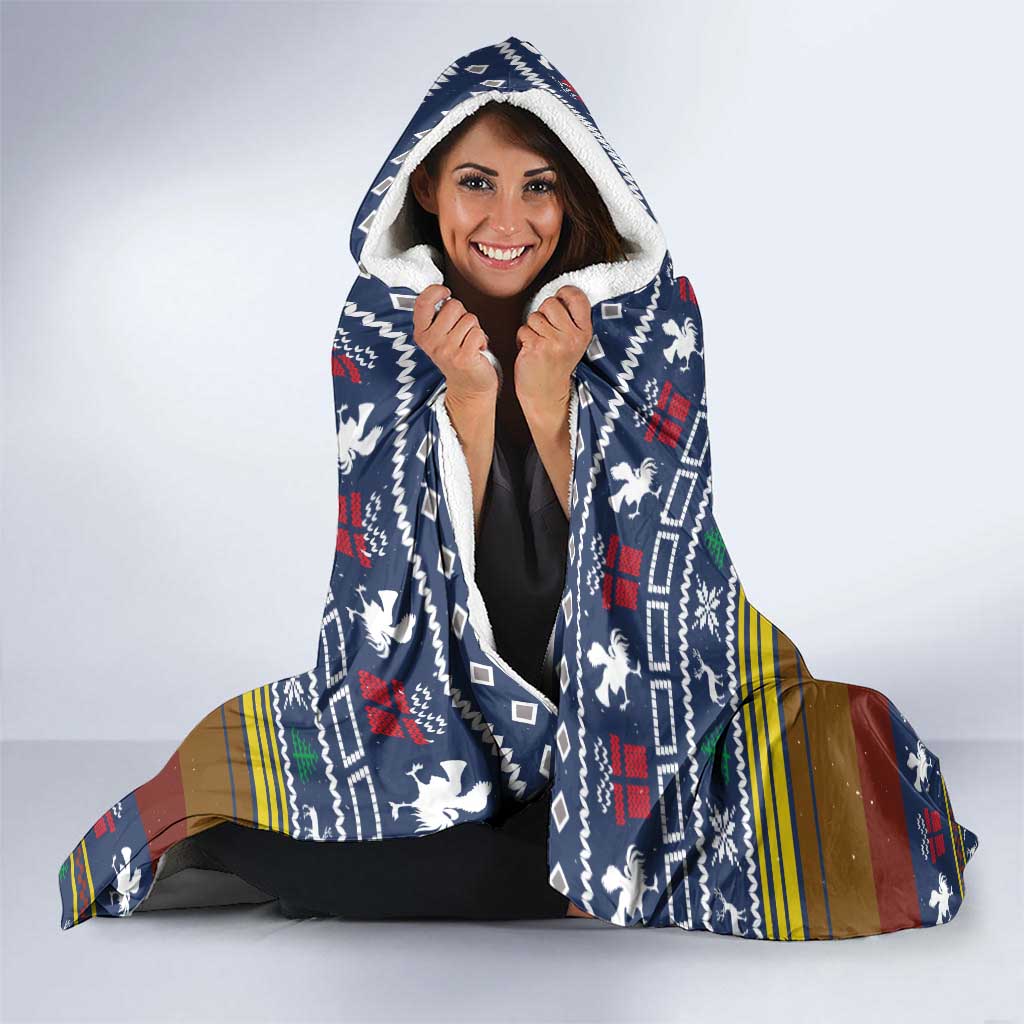 Chicken It Twice Christmas Hooded Blanket Xmas Holiday Patterns - Wonder Print Shop